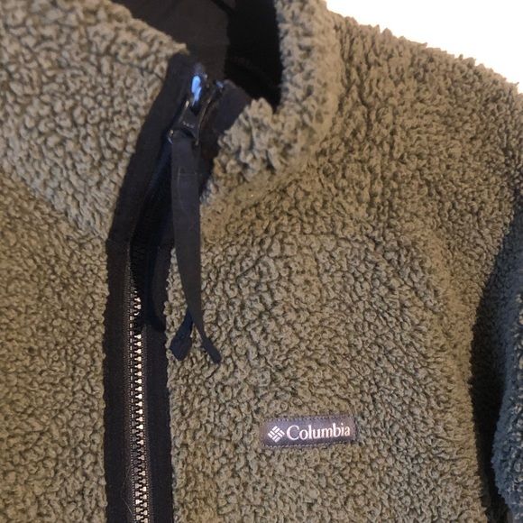 Columbia women’s small fleece Sherpa jacket olive green - Picture 3 of 5